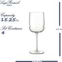 Luigi Bormioli Grandioso - 15.25 Oz. Chardonnay Wine Glasses Set of 4 - Crystal Glass Set - Unique and Modern White Wine Glass - Made in Italy, Dishwasher Safe