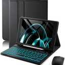 SAMTUNK for iPad mini 5 (2019) & Mini 4 (2015) Case with Keyboard for iPad mini 5th 4th Generation 7.9" - 7 Colors Backlit Keyboard Case - Built in Pencil Holder with Mouse - Black
