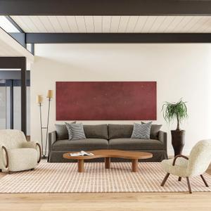 Rugs USA Gio Crosshatch Wool Area Rug, 5x8, Beige