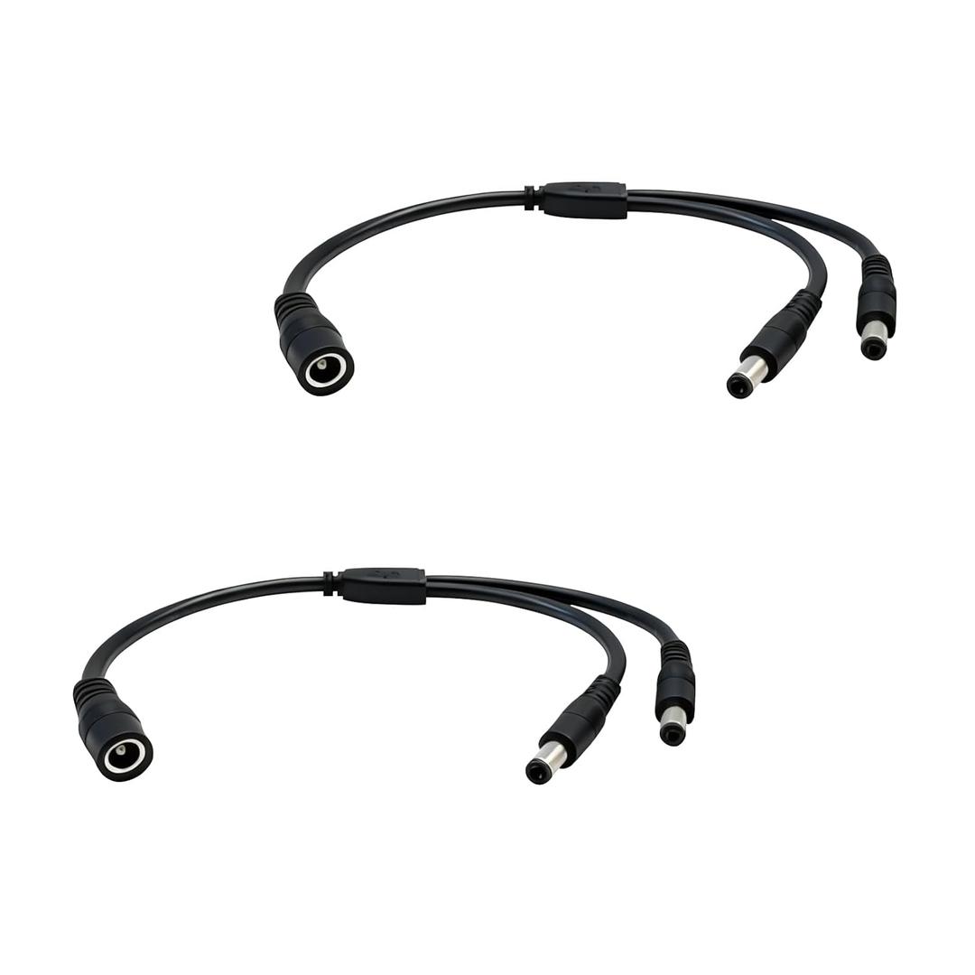 DC Power Splitter 5.5mmx2.5mm 1 Female to 2 Male 12 Volt Power Splitter for LED Strip Light CCTV Surveillance Camera Router 2pcs