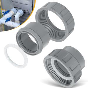 2" PVC Connector 006723F with 2 Nut Heater Flange Kit fit for Raypak Pool Heater Parts R185A R265A R335A R405A (2 Pack)