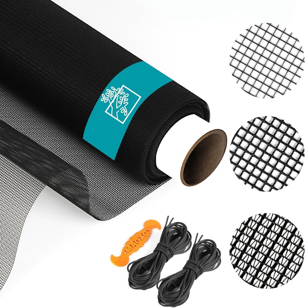 Window Screen,28x32Mesh High Visibility Window Screen Mesh Roll,37.4IN x 16.4FT Polyester Screen Replacement Repair Kit for Window, Door,Patio,Porch