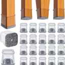BUMACO Chair Leg Floor Protectors Square Chair Leg Protectors for Hardwood Floors Silicone Pads Covers to Protect Floors Clear-20 Pcs Square L (1-1/16" to 1-5/8")