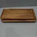 NIRMAN Acacia Wood Rectangular Wooden Platters for Home Decor, Food, Vegetables, Fruit, Charcuterie, Appetizer Serving Tray (13" x 5.5" x 0.75") (Set of 3)