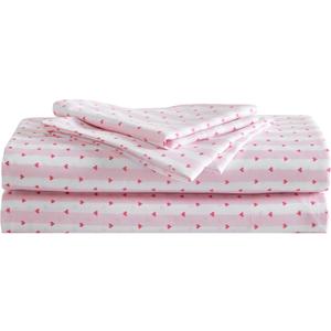 Betsey Johnson - Queen Size Sheet Set, Ultra-Soft Bedding with Smooth & Silky Feel, Deep Pockets, Bed Sheets with Matching Fitted Sheet & Pillowcases (Wonderland Stripe Pink)
