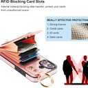 Folosu for iPhone 16 Wallet Case with Card Holder, Hand Wrist Strap Loop Holder Kickstand, RFID Blocking Finger Grip Ring PU Leather Double Buttons Shockproof Cover 6.1" Rose Gold