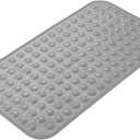 AmazerBath Bath Tub Mat, Medium Size 27.6 x 15 Inches Non-Slip Shower Mats with Suction Cups and Drain Holes, Bathtub Mats Bathroom Mats Machine Washable (Gray) (Grey)