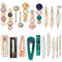 Mehayi 20 PCS Macaron Pearl Acrylic Resin Fashion Hair Clips Set, Cute Hair Barrettes Bobby Pins, Boho Fancy Hairpin Accessories Headwear Styling Tools, Gifts for Women Girls Decorative Wedding Missing Pieces