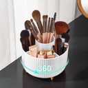 Diesisa Makeup Brush Holder Organizer,360 Rotating Makeup Brush Organizer,5 Slot Make up Brushes Cup for Cosmetics, Nail Polish, Art Supply, Bathroom Vanity Desktop Organizer - White