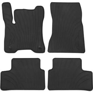 Car Floor Mats Custom Fit for Mercedes Benz EQA EQB (X243) 250 300 350 2020-2025 (2rd Split Type) Full Black Rubber Auto Liner Mats All Weather Protection Odorless