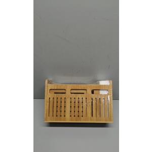 Large Bamboo Utensil Holder Set, Kitchen Utensil Organizer with Removable Divider, 3 Compartments Utensil Caddy for Kitchen Countertop (Bamboo)