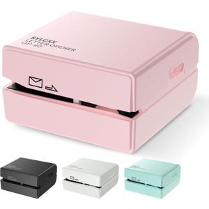 Battery Operated Electric Letter Opener - Letter Openers Envelope Slitter, Envelope Opener, Mail Opener, Universal Envelope Efficient Letter Opener Tool for Office, Home (Pink)