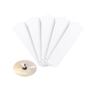 Lineshading 5 Pack 20" Replacement Fan Blades for 52" Ceiling Fan Waterproof Weatherproof Blades Replacement for Broken Substitution Replacing Indoor Summer(White)