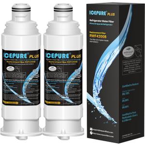 ICEPURE PLUS NSF53 DA97-17376B Replacement for HAF-QIN/EXP, HAF-QIN, DA97-08006C, RF23M8070SG, RF23M8070SR, RF23M8090SG, RF23M8090SR, AQF-DA97-17376B Refrigerator Water Filter, 2PACK