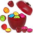 Apple Toy,Montessori Educational Learning Number Matching & Color Sorting Toys for Toddlers 1-3,Fine Motor Shape Puzzle Toddler Activities Easter Basket Stuffers Gift for Boys Girls