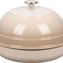 VORRINGARD Enameled Cast Iron Dutch Oven Pot with Lid, Bread Oven for Sourdough Bread Baking, Dutch Ovens with Bread Proofing Basket& Baking Supplies Set, 6 Quart, Latte