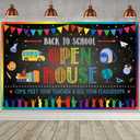 Back to School Open House Backdrop Banner Back to School Decoration First Day of School Backdrop Preschool Kindergarten School Classroom Party Background Decoration Photo Booth Props