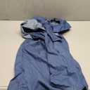 Women's Blue Jean Dress Off Shoulder Ruffle Short Sleeve Loose Denim Mini Dress with Pocket (Large)