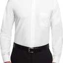 Van Heusen Men's Dress Shirt Regular Fit Oxford Solid (17.5"-18" Neck 34"-35" Sleeve, White)