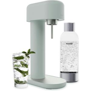 Ruby 2 Sparkling Water Maker - Soda Streaming Machine Silent Carbonated Water Machine Robust Long-Lasting Aluminium Soda Maker 1L Water Bottle Without CO2 Cylinder - Sage Green Soda Machine