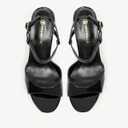 NEWBELLA Women's Platform Heeled Sandals - Open Toe Ankle Strap Slingback with Block Heel & Buckle, Summer Dress Shoes for Vacation & Evening (Dark Black, Adult, Women, 9, Numeric, US Footwear Size System, Medium)