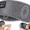 MUSICOZY Sleep Headphones Bluetooth Headband, 14 Hours Playtime, Sports Sweat Resistant with Hi-Fi Stereo for Workout Running (Light Gray)