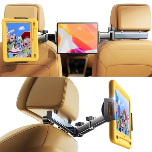 LISEN for iPad Holder Car Mount Road Trip Essentials Activities for Kids Gifts, Car Accessories for Women Interior, 3 in 1 Tablet Holder Backseat Camping Car Organizer Back Seat Headrest iPad Mount