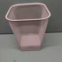 Mind Reader Mesh Trash Can, Square Wastebasket for Office or Home, 5 Gallon Capacity, Metal Mesh, Set of 1, Pink
