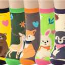 3 x Women Girls Socks Cute Animal Socks Cat Dog Cow More Fun Novelty Socks Gifts for Girls Christmas Birthday (Big Rabbit)