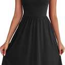 HELYO Women's Summer Dresses Cute V Neck Ruffle Sleeve Cocktail Short Work Casual Dress with Pockets 648 (Black, S)