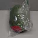 Creative Co-Op Cotton Velvet Olive Shaped Pillow, Green and Red