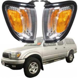 WFLNHB Front Driver and Passenger Side Parking/Side Marker Lights Replacement for Toyota Tacoma 2001-2004 Side Marker Corner Lights w/Black Trim 8161004070 8162004070