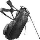 Findway 14 Way Golf Stand Bag, PU Leather Golf Bag Full-Length Dividers, Velvet-Lined for Men/Women, Lightweight Waterproof Carry Bag with Adjustable Dual Straps and Rain Hood