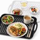 Extra Large Non-Slip Serving Trays with Handles, 2-Pack, 17.7 x 12.5 in