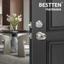 BESTTEN Keyed Same Exterior Door Knob and Single Cylinder Deadbolt Combo Set, Keyed Alike Entry Door Knobs with Lock and Keys for Entrance and Front Door, Satin Nickel