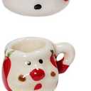 Zerodeko 3pcs Christmas Mini Tea Sets, Miniatures Dollhouse Ceramics Tea Cup Models Christmas Scene Ornaments Coffee Mug Decoration Miniature Dollhouse Accessories Set