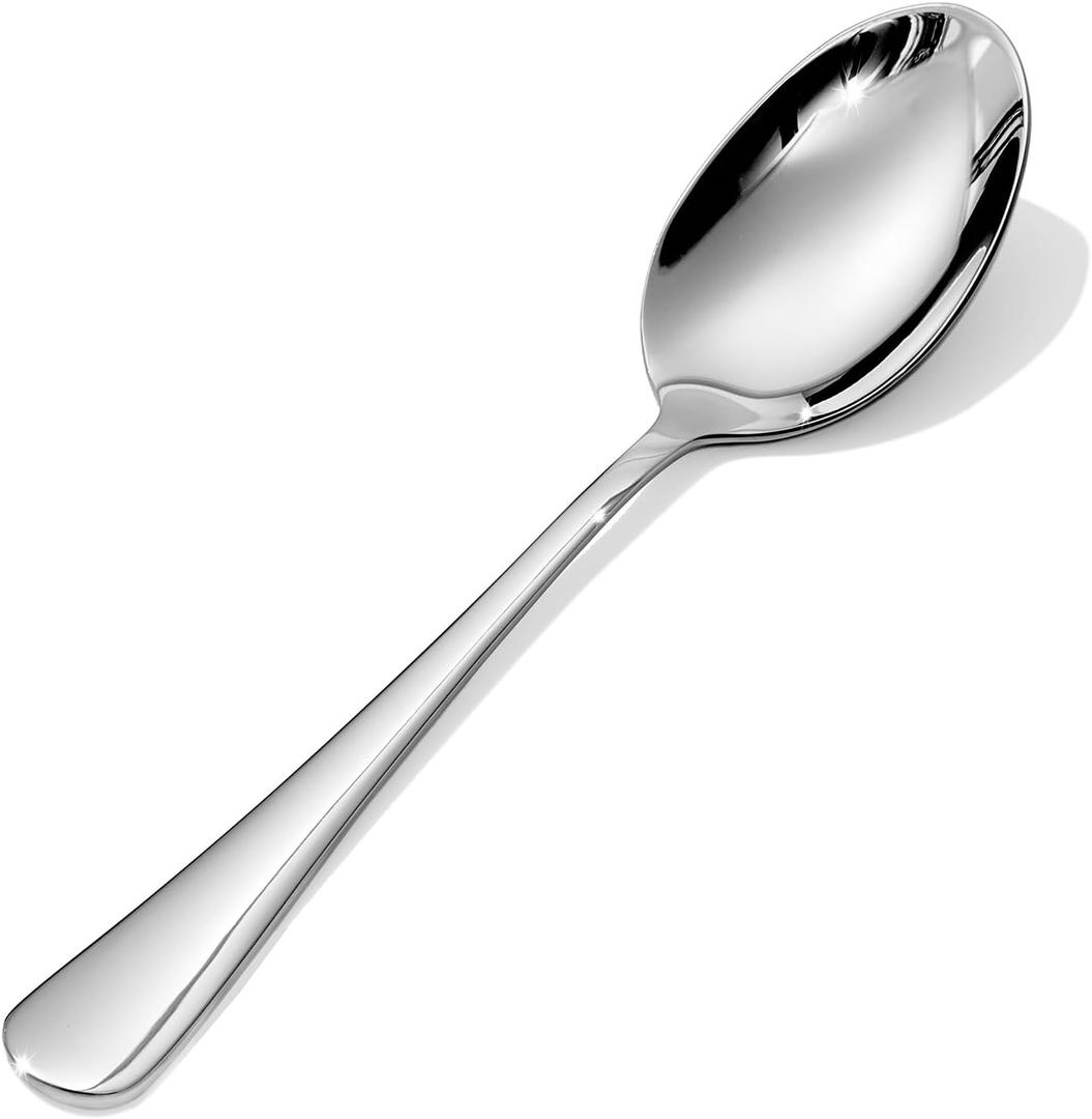 HIKAA 12-Piece Dinner Spoons Set, 8-Inch 18/10 Stainless Steel Spoons, Mirror Polished Dishwasher Safe Table Spoons for Home, Restaurant, Party