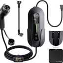 Portable Level 1&2 EV Charger for J1772 EVs, NEMA 5-15/6-20
Dual 120V/240V, 8-16A Adjustable, 1-12H Timer, 25FT Cable, IP66, Smooth Plug-In & Release, Portable for Home & Travel