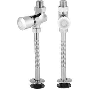 1/2in Urinal Flush Valve, Zinc Alloy Manual Urinal Flushometer, Manual Delay Automatic Shut off Hand Pressed Flushing Valve with Install Accessories for Toilets