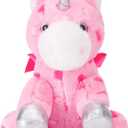 Stuffed Unicorn Animal Love Plush Toy with Hearts and Bow for Valentine,Soft Small 11.8" Sweet Plushie,Gifts for Girls