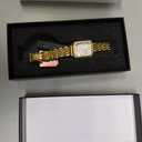 Avaner Women's Gold Square Watches: Ladies Rhinestones Elegant Stainless Steel Adjustable Band Analog Quartz Bracelet Wrist Watch