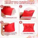 PATIKIL Small Gift Boxes, 50 Pcs 3.5x2.5x1 Inch Pillow Boxes Candy Thank You Treat for Wedding Party Favor Pen Birthday Gift Jewelry Greeting Card, Red