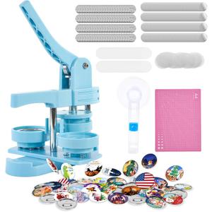 Button Maker Machine 2.25in 58mm - Button Pin Maker Machine Kit for DIY Gifts, Press Machine with 100 Sets of Badge Supplies