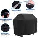 55 Inch 600D Heavy Duty Grill Cover for Outdoor Grill,Waterproof BBQ Grill Cover with Adjustable Straps,Tear-Resistant Oxford Fabric,Weatherproof Protection for Weber Genesis,Char-Broil Ect