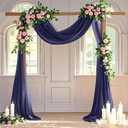 3×10 ft Shimmer Navy Blue Draping Sheer Arch Fabric For Wedding Party 3 Panels And 2 Panels Black