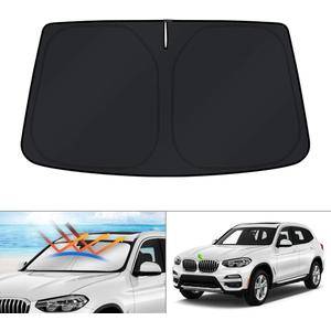 KUST Windshield Sun Shade for 2018-2024 2025 BMW X3 Accessories Window Custom Fit Shade Sun Visor Protector Foldable Sunshade Blocks UV Rays Keep Your Car Cooler KUST Windshield Sun Shade for 2018-2024 2025 BMW X3 Accessories Window Custom Fit Shade Sun Visor Protector Foldable Sunshade Blocks UV Rays Keep Your Car Cooler
