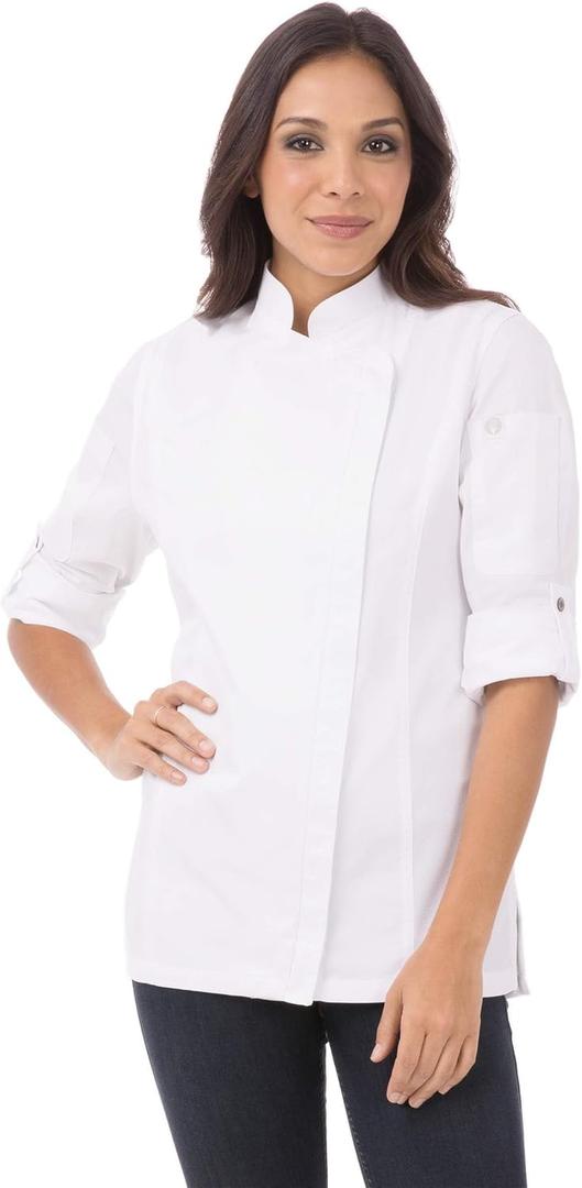 Chef Works Women's Hartford Cool Vent Chef Coat (Medium, White)