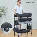 BabyBond Portable Baby Changing Table with 2 Storage Baskets, Foldable Changing Table Dresser Diaper Changing Table Height Adjustable Changing Station for Infant and Newborn (Grey)