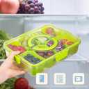 Patent Design Ribbed Snackle Box Container Divided Serving Tray with Lid and Handle -Charcuterie Container Portable Storage Organizer for Candy, Fruit, Beach, Picnics1 pcs, Pink