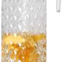 Acrylic Pitcher 37 oz, OEH Unbreakable Clear Plastic Pitcher with Lid, BPA-Free, Heat-Resistant Small Plastic Water Pitcher for Tea, Sangria, Lemonade, Juice, Milk, Diamond